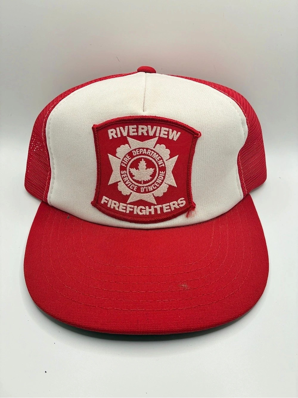 Firefighter Trucker Hat in Red & White Like New